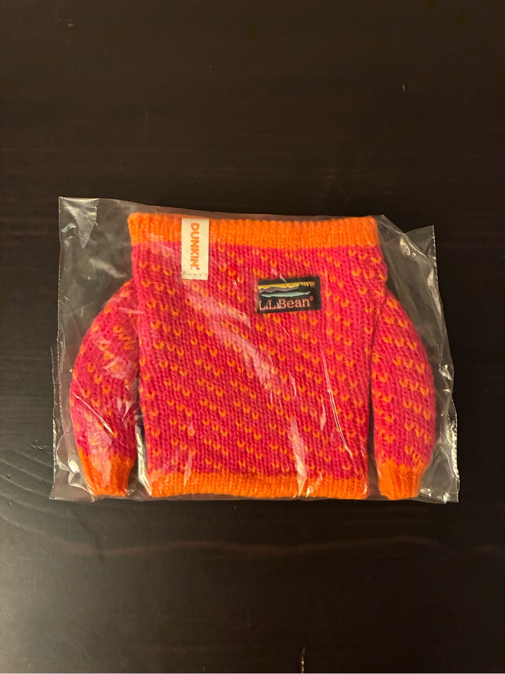 Hard to find Dunkin/L.L. Bean collab; coffee cup sweater in Pink and Orange